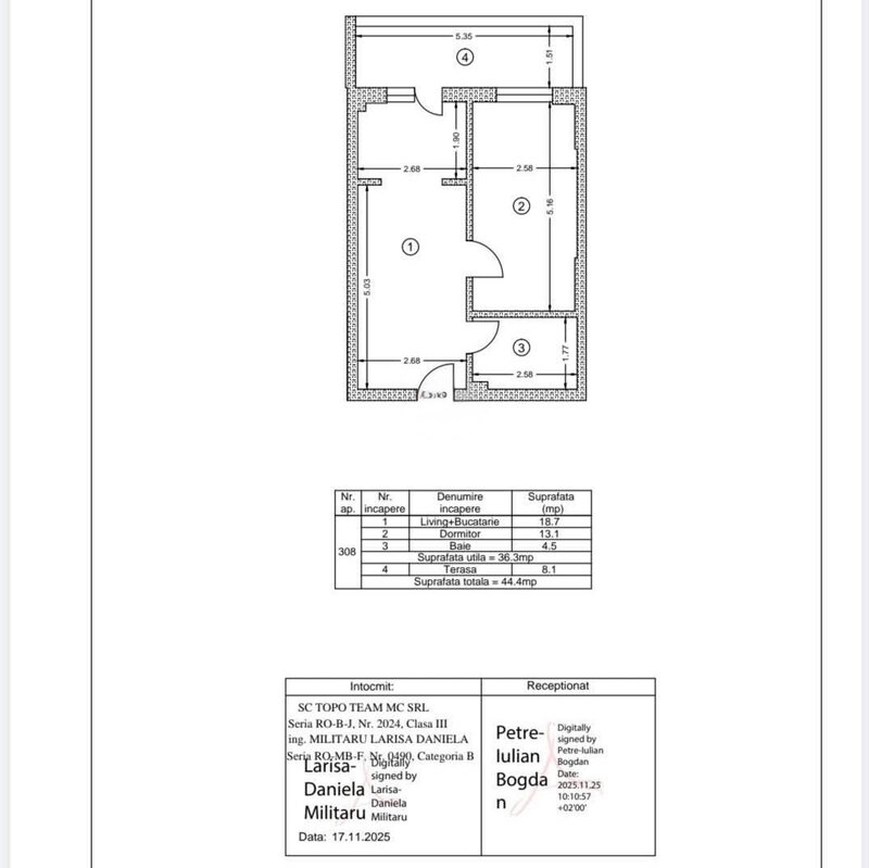Popesti Leordeni, apartament 2 camere tip studio, bloc nou 2025, 45 mp.